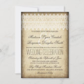  Lace Rustic Country Wedding Invitations Kaart (Voorkant)