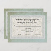  Lace Rustic Elegant Blue Cream RSVP (Voorkant / Achterkant)