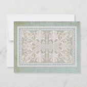 Lace Rustic Elegant Blue Cream RSVP Kaartje (Achterkant)