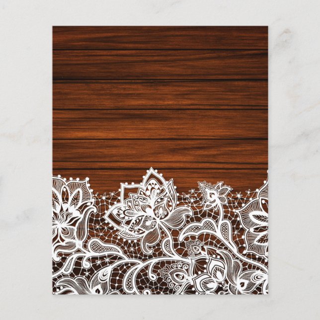 Lace & Rustic Wood Grain Scrapbook Paper (Voorkant)