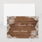Lace Rustic Wood - Hartelijk dank Bedankkaart (Voorkant / Achterkant)