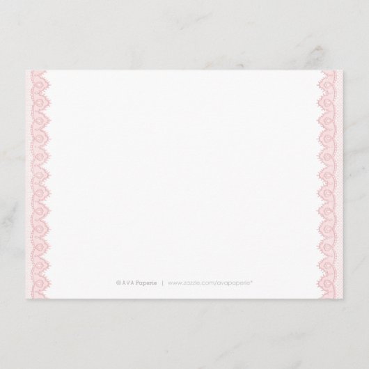 lace rustige trouwaccommodatie informatiekaartje (Achterkant)