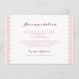  lace rustige trouwaccommodatie informatiekaartje