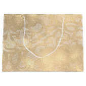 Lace Sepia Faux Gold Floral Bridal Glam Groot Cadeauzakje (Voorkant)