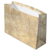 Lace Sepia Faux Gold Floral Bridal Glam Groot Cadeauzakje (Achterkant Gekanteld)