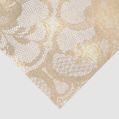 Lace Sepia Faux Gold Floral Girly Glam Lux Tissuepapier (Detail)