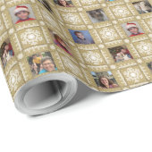 Lace Sneeuwvlokken Custom Foto Kerstmis Cadeaupapier (Rol Hoek)