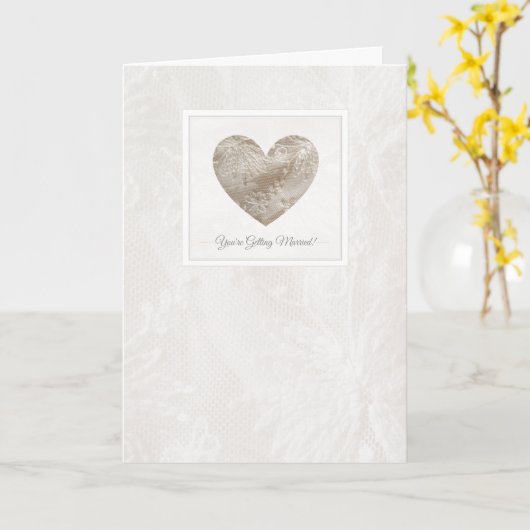 Lace stijl hart trouwkaart kaart (Gele Bloem)