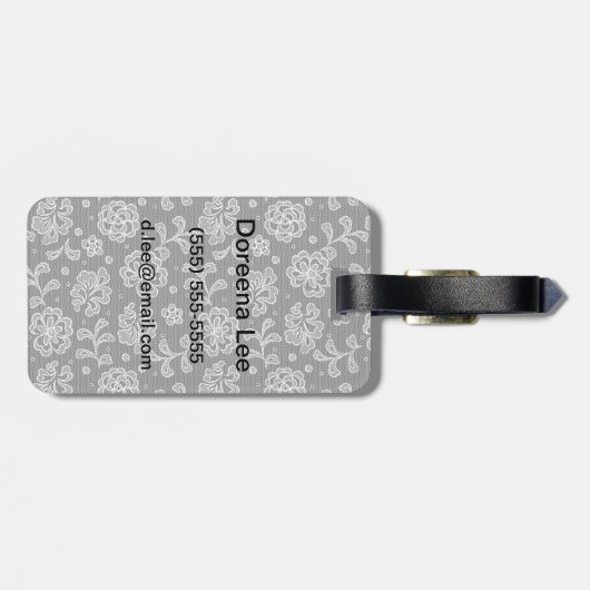 Lace-stofpatroon 1 bagagelabel (Achterkant horizontaal)