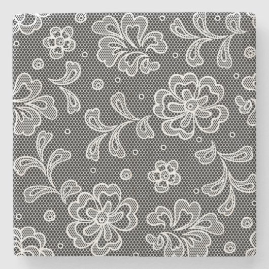 Lace-stofpatroon 1 stenen onderzetter (Voorkant)