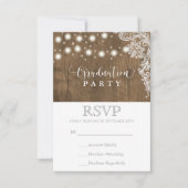 Lace String Light Rustic Graduation Party RSVP (Voorkant)