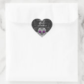 Lace Sugar Skull Day of the Dead Save the Date Hart Sticker (Tas)