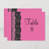 Lace Table Numer Briefkaart (fuchsia) (Voorkant / Achterkant)