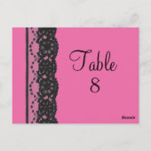 Lace Table Numer Briefkaart (fuchsia) (Achterkant)