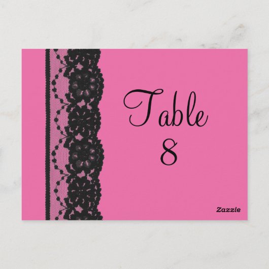 Lace Table Numer Briefkaart (fuchsia) (Achterkant)