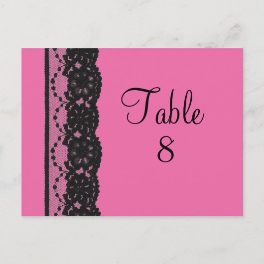 Lace Table Numer Briefkaart (fuchsia) (Voorkant)