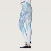 *~* Lace Texture Waterverf Blue Turquoise Leggings (Links)