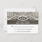 Lace Tortelduifjes Vine Pattern R.S.V.P. RSVP Kaartje (Achterkant)