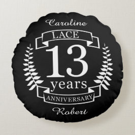 Lace Traditional bruiloft 13 jaar Rond Kussen