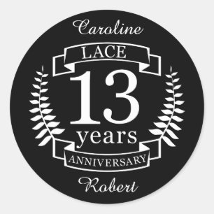 Lace Traditional bruiloft 13 jaar Ronde Sticker