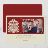 Lace Tree Photo Holiday Card Feestdagenkaart (Voorkant / Achterkant)