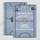 Lace Up Hockey Birthday  Kaart (Voorkant / Achterkant)