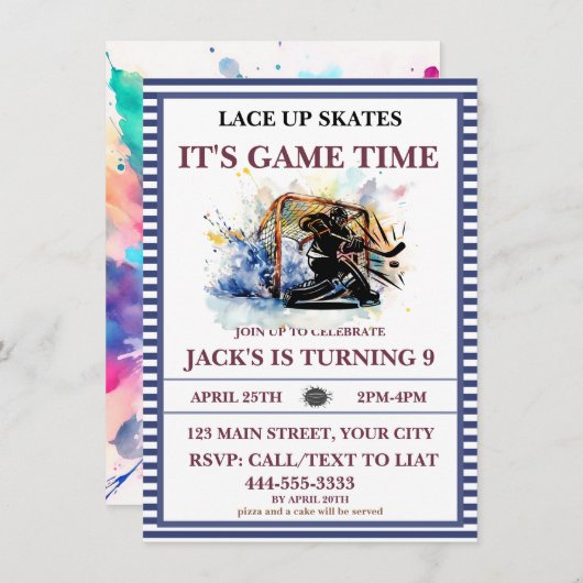 "Lace Up Schaatsen, het is game time" ijshockey Kaart (Voorkant / Achterkant)