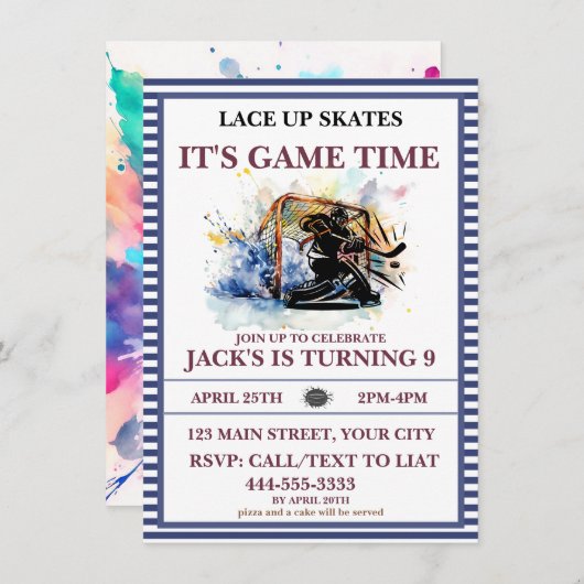 "Lace Up Schaatsen, het is game time" ijshockey Kaart (Voorkant / Achterkant)