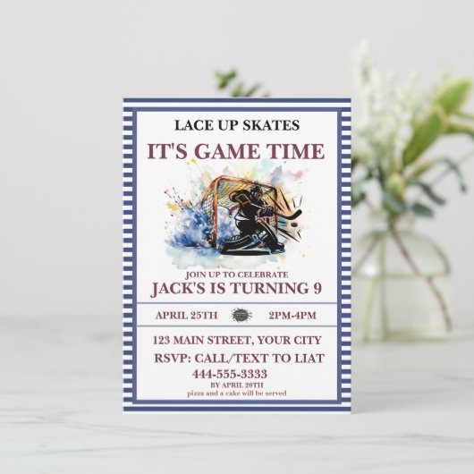 "Lace Up Schaatsen, het is game time" ijshockey Kaart (Staand voorkant)