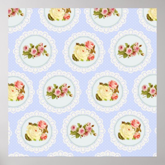 Lace Victoriaans Floral patroon Poster (Voorkant)