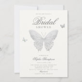 Lace vlinder Elegant Boho wit Vrijgezellenfeest Kaart (Voorkant)