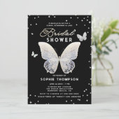 Lace vlinder strass elegante Vrijgezellenfeest Kaart (Staand voorkant)