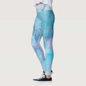 *~* Lace Waist Texture Waterverf Blue Turquoise Leggings (Links)