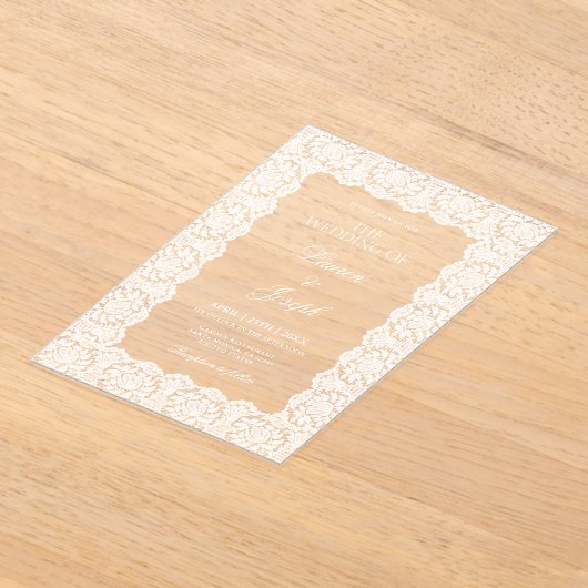 Lace Wedding Acryl Uitnodigingen (Laagn)