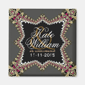  Lace Wedding Announcement Magnet (Voorkant)