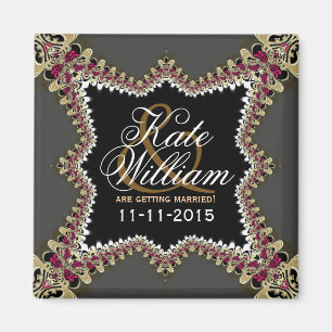  Lace Wedding Announcement Magnet