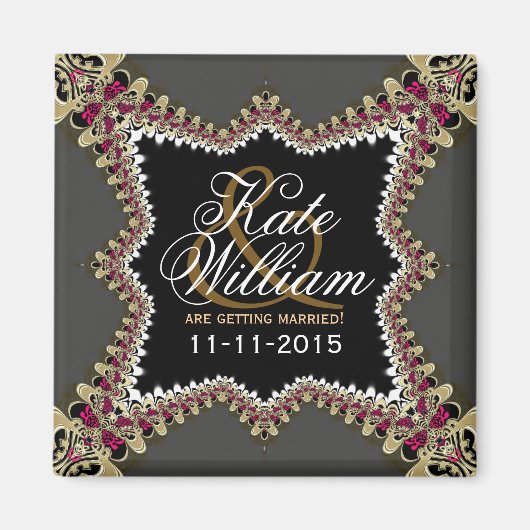  Lace Wedding Announcement Magnet (Voorkant)