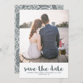 Lace Wedding Bewaar de datumfoto Save The Date
