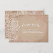 Lace Wedding Insert -  Roze Informatiekaartje (Voorkant / Achterkant)