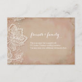 Lace Wedding Insert -  Roze Informatiekaartje (Voorkant)