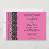 Lace Wedding Invitation (fuchsia) Kaart (Voorkant)