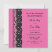 Lace Wedding Invitation (fuchsia) Kaart (Voorkant)