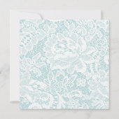 Lace Wedding Invitations - Blauwgroen Blauwe Plein Kaart (Achterkant)