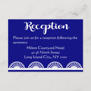  Lace Wedding Reception Royal Blue Navy Informatiekaartje