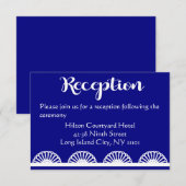 Lace Wedding Reception Royal Blue Navy Informatiekaartje (Voorkant / Achterkant)