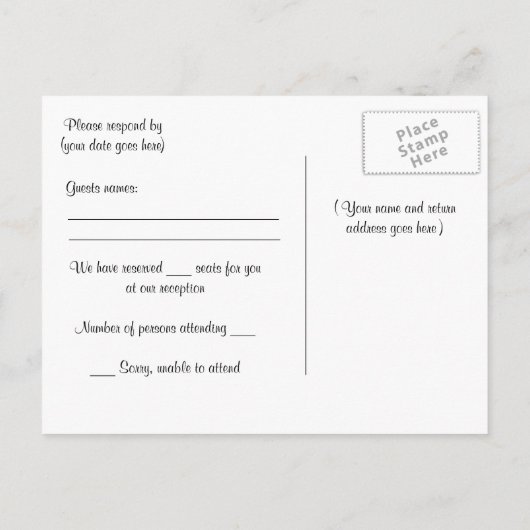 Lace Wedding RSVP kaart (Achterkant)