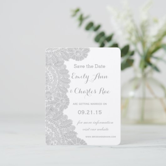  Lace Wedding Save the Date (Staand voorkant)