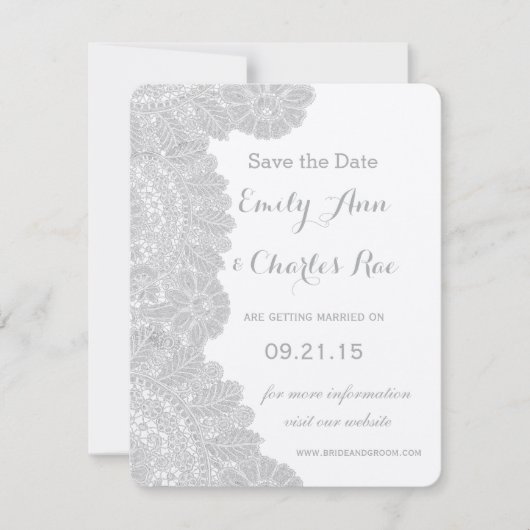  Lace Wedding Save the Date (Voorkant)