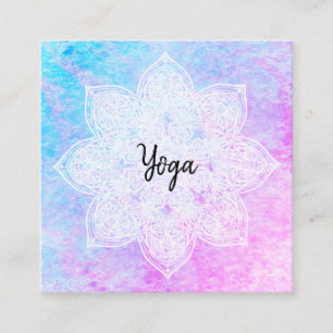 *~* Lace White Mandala Magenta Paars Yoga Vierkante Visitekaartje