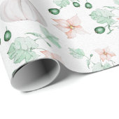 Lace White Pumpkins Waterverf Art Pattern Cadeaupapier (Rol Hoek)